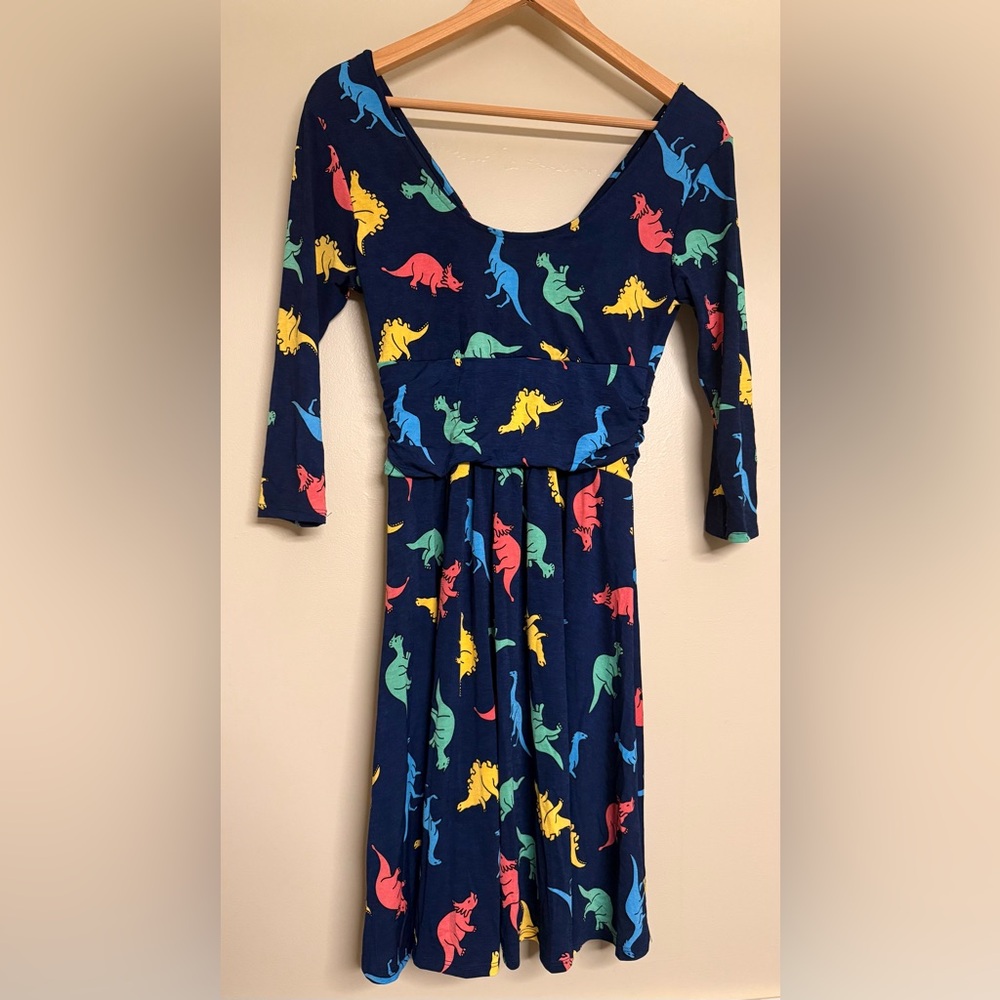 Jessy B‎ Dinosaur Dress ModCloth Colorful size Small - Picture 4 of 10